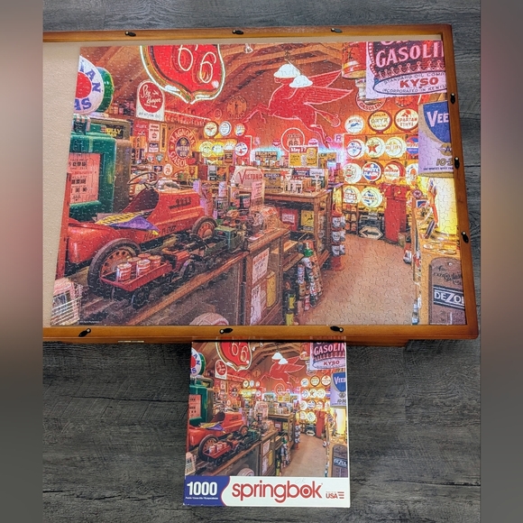 2015 Springbok Jigsaw Puzzle Route 66 John Razza 1000 Piece 24" x 30" Complete - Picture 1 of 5